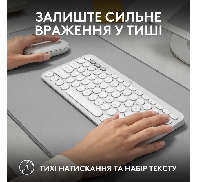Комплект (клавиатура, мышь) беспроводной Logitech Pebble 2 Combo White (920-012240)