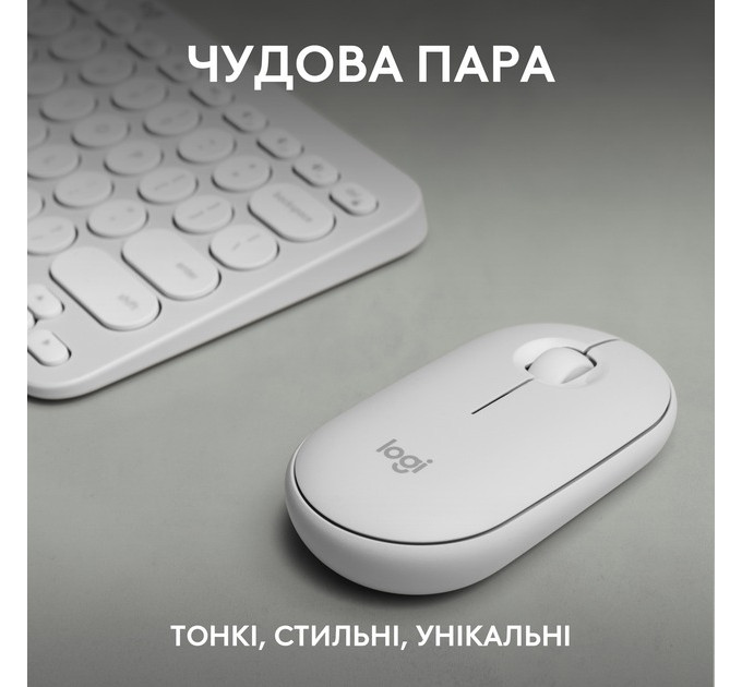 Комплект (клавиатура, мышь) беспроводной Logitech Pebble 2 Combo White (920-012240)