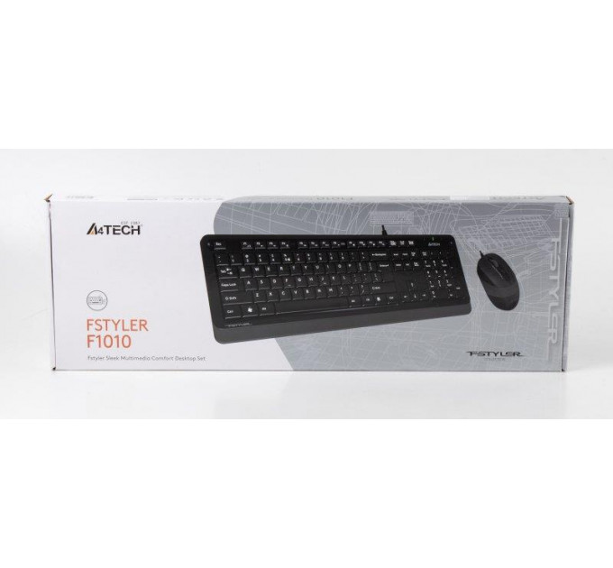 Комплект (клавиатура, мышь) A4Tech F1010 Black/Grey