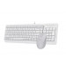 Комплект (клавиатура, мышь) A4Tech F1512 White