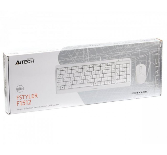 Комплект (клавиатура, мышь) A4Tech F1512 White