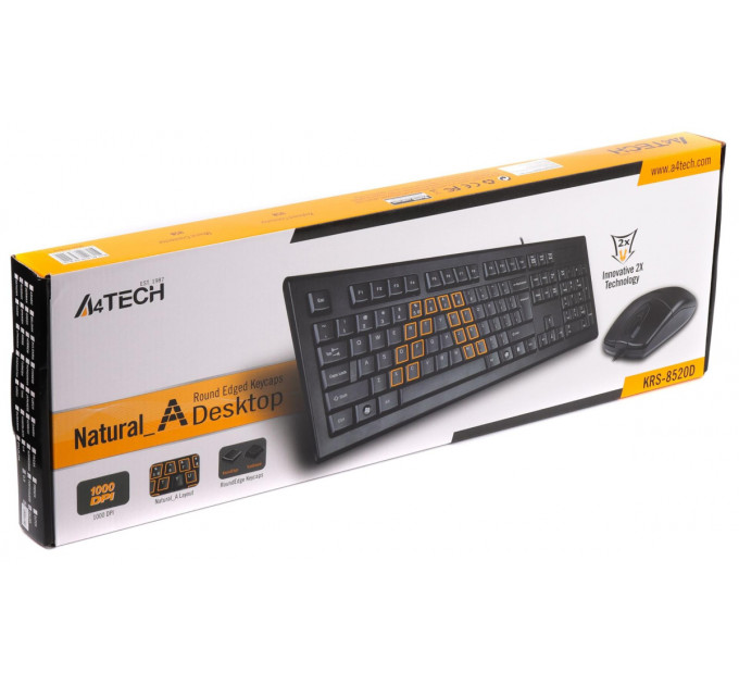 Комплект (клавиатура, мышь) A4Tech KRS-8520D Black