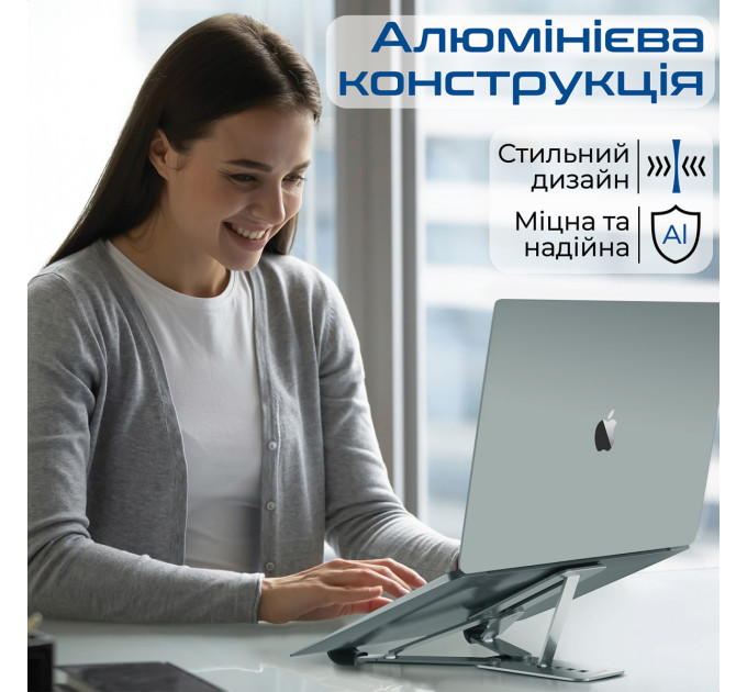 Охлаждающая подставка для ноутбука Promate PocketMount Grey