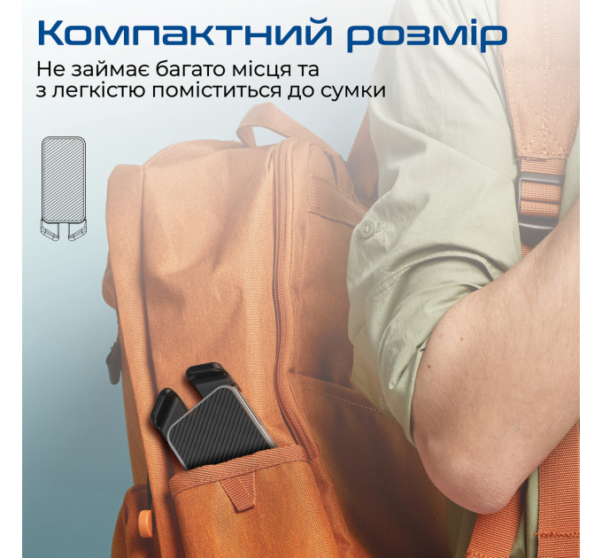 Охлаждающая подставка для ноутбука Promate PocketMount Grey