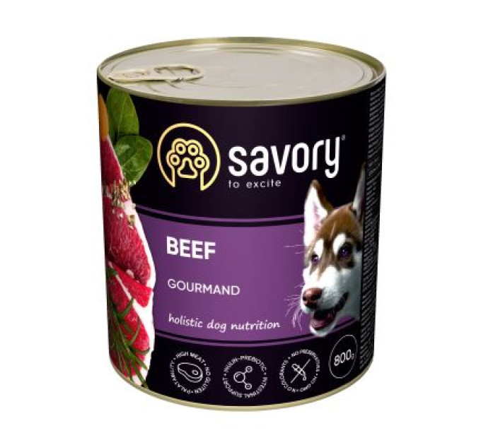 Savory Консерви для собак Savory Dog Gourmand яловичина 800 г (4820232630440)