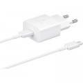 Samsung Зарядний пристрій Samsung USB-С 15W White + Cable USB-C 1m (EP-T1510XWEGEU)