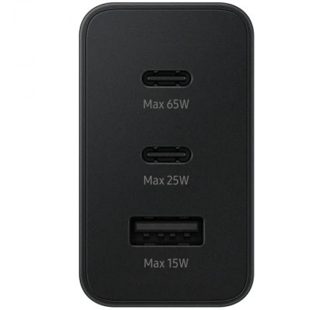 Samsung Зарядний пристрій Samsung 2xUSB-С 65W PD PPS/USB-A Black (EP-T6530NBEGEU)