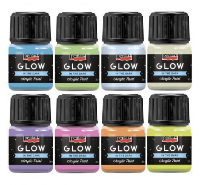 Pentart Акрилові фарби Pentart для декору Glow in the dark, Блакитна, 30 мл (5997412761443)