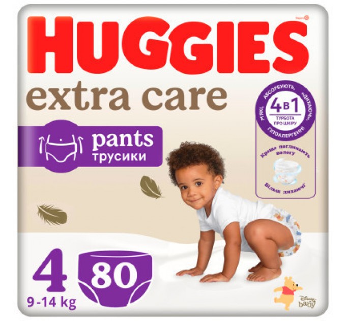 Huggies Підгузки Huggies Extra Care Розмір 4 (9-14 кг) Pants Box 80 шт (5029053582405)