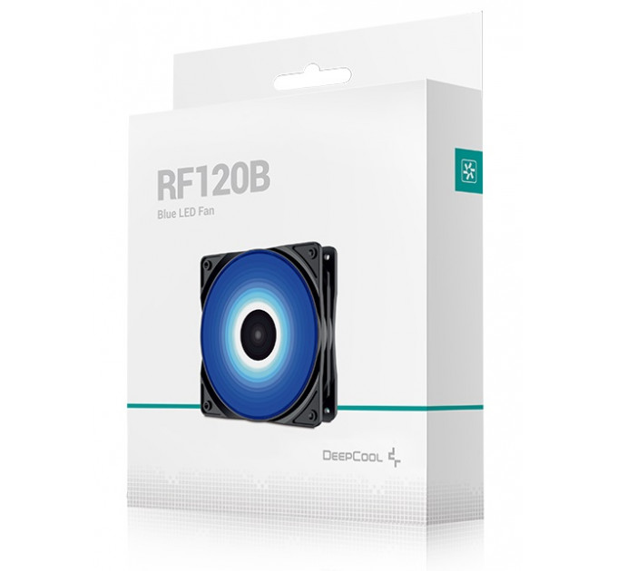 Вентилятор DeepCool RF120B, 120х120х25 мм, 3-pin, 4-pin, черный с белым