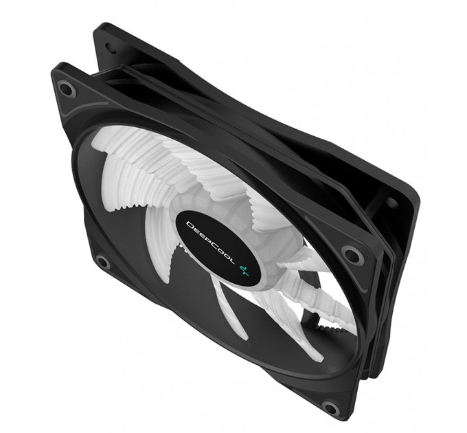 Вентилятор DeepCool RF120B, 120х120х25 мм, 3-pin, 4-pin, черный с белым