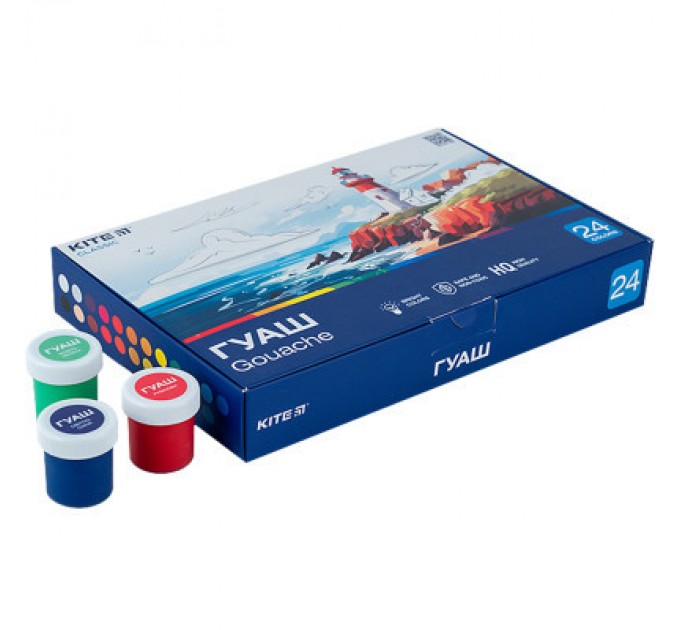 Kite Гуашеві фарби Kite Classic 24 кольорів х 20 мл (K-097)