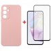Dengos Чохол до мобільного телефона Dengos Samsung Galaxy A35 5G + Glass Pink (DG-KM-91)