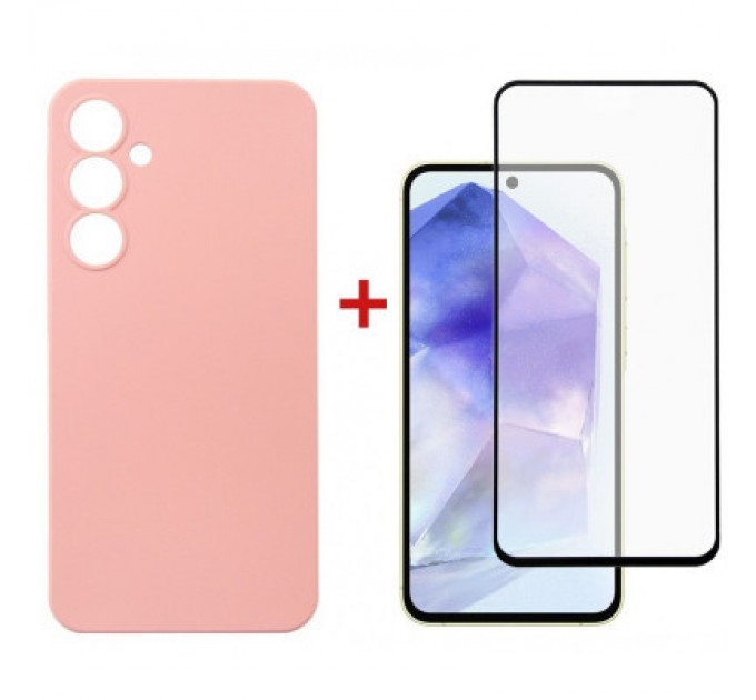 Dengos Чохол до мобільного телефона Dengos Samsung Galaxy A55 5G + Glass Pink (DG-KM-92)