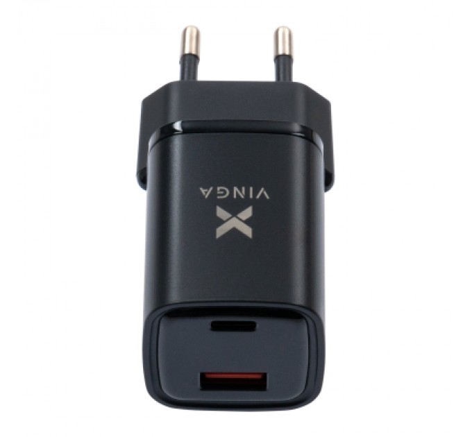 Vinga Зарядний пристрій Vinga USB-C PD30W + USB-A QC30W Display 33W Max (VCR30ACDB)