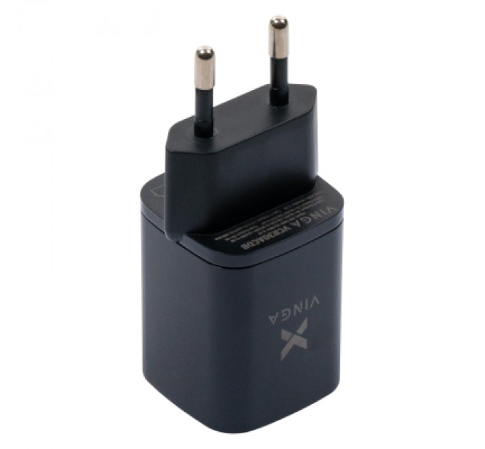 Vinga Зарядний пристрій Vinga USB-C PD30W + USB-A QC30W Display 33W Max (VCR30ACDB)