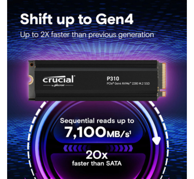 Накопичувач SSD M.2 2280 2TB P310 with heatsink Micron (CT2000P310SSD5)