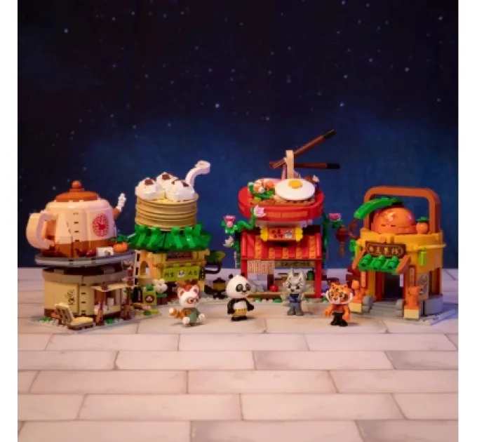 Pantasy Конструктор Pantasy Kung Fu Panda Кунгфу Панда Міні Вид на вулицю - Фруктова крамниця Тигриці (86508)