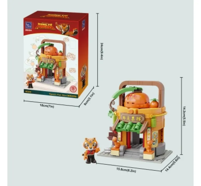 Pantasy Конструктор Pantasy Kung Fu Panda Кунгфу Панда Міні Вид на вулицю - Фруктова крамниця Тигриці (86508)