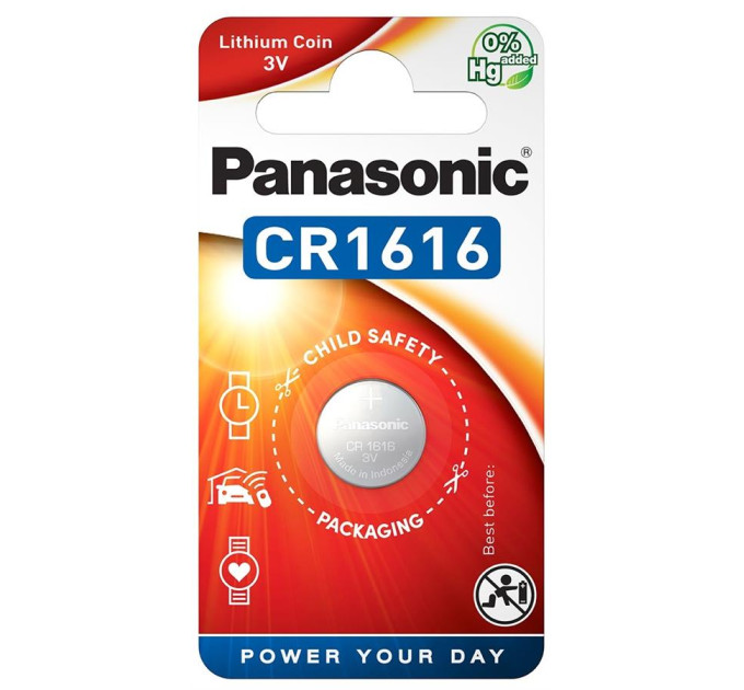 Panasonic Батарейка Panasonic CR 1616 * 1 LITHIUM (CR-1616EL/1B)