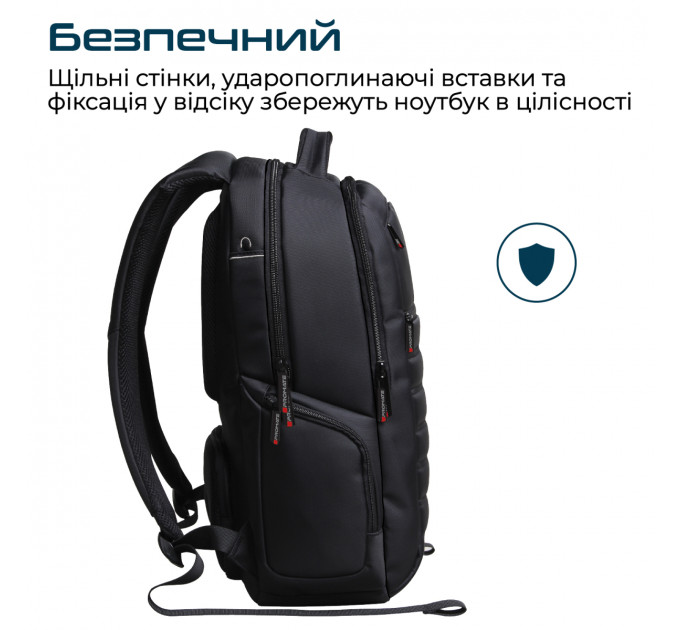 Рюкзак для ноутбука Promate Rebel-BP Black