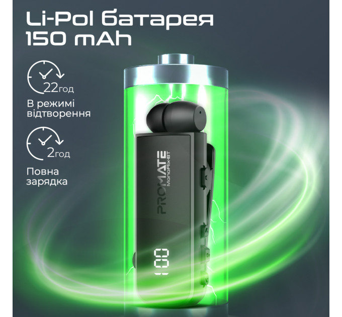 Bluetooth-гарнітура Promate Monoflix-bt Black