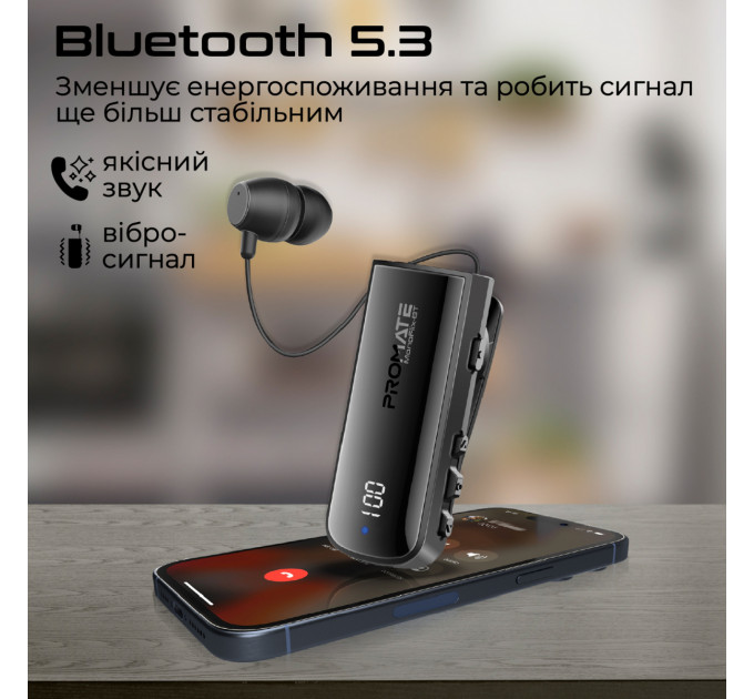 Bluetooth-гарнітура Promate Monoflix-bt Black