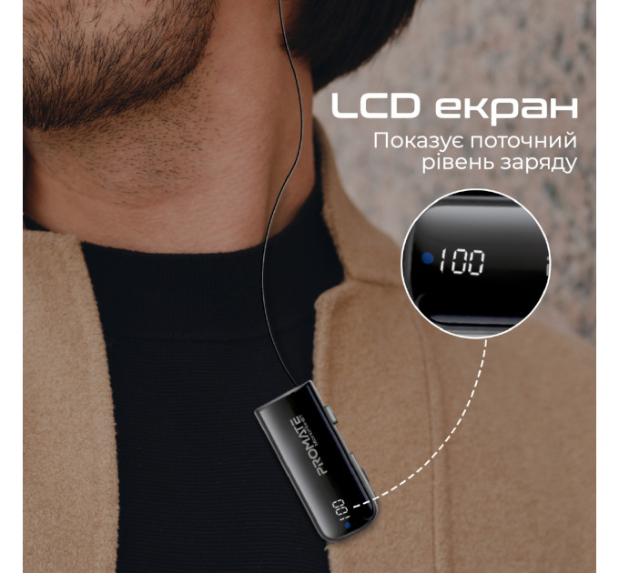 Bluetooth-гарнітура Promate Monoflix-bt Black
