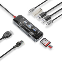 Концентратор USB Type-C Promate TransHub-Go 9 in 1 Grey (transhub-go)
