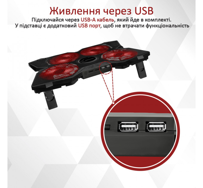 Охолоджуюча пiдставка для ноутбука Promate AirBase-3 Black