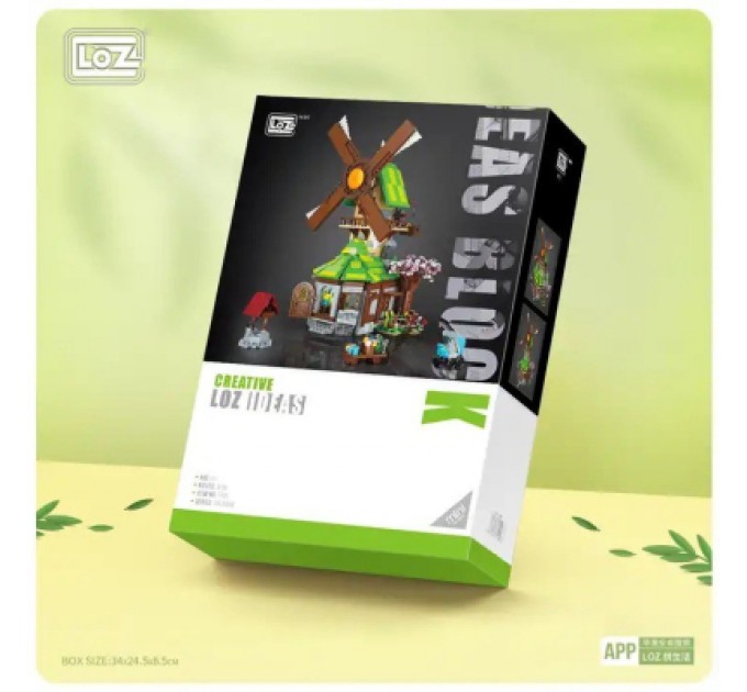 LOZ mini Конструктор LOZ mini Будинок із вітряним млином без фігурок (1050)