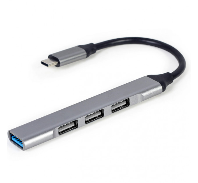 Концентратор USB Type-C Gembird 1xUSB3.1, 3хUSB2.0, метал, Grey (UHB-CM-U3P1U2P3-03)