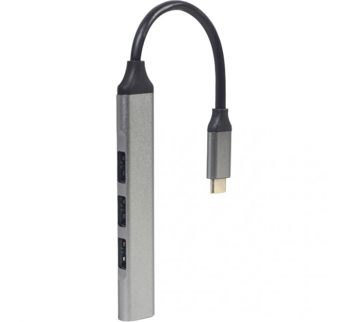 Концентратор USB Type-C Gembird 1xUSB3.1, 3хUSB2.0, метал, Grey (UHB-CM-U3P1U2P3-03)