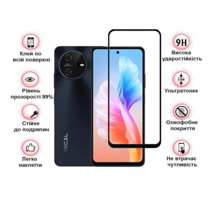 BeCover Скло захисне BeCover Oscal Tiger 12 6.78" Black (711579)