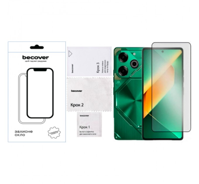 BeCover Скло захисне BeCover Tecno POVA 6 Neo (LI6) 6.78" Black (711581)