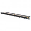 Патч-панель 19 " 0.5U, 24xRJ45, cat 6 UTP в зборі Digitus (DN-91624U-SL-SH)