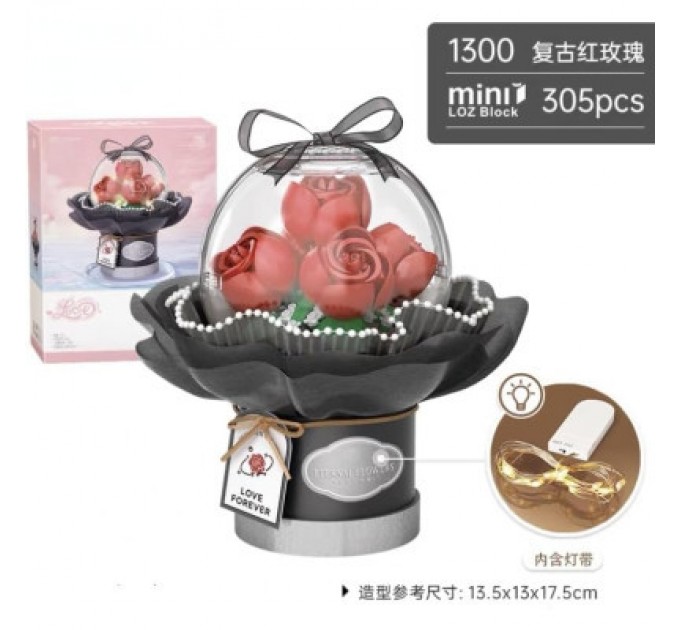 LOZ mini Конструктор LOZ mini букет троянд (1300)