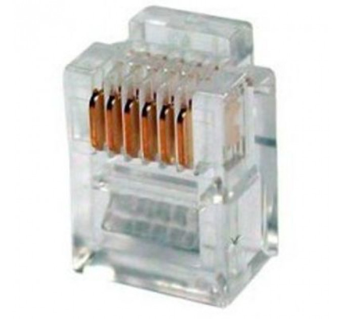 Конектор Eserver RJ12 6P6С, уп. 100шт (WT-6001D)
