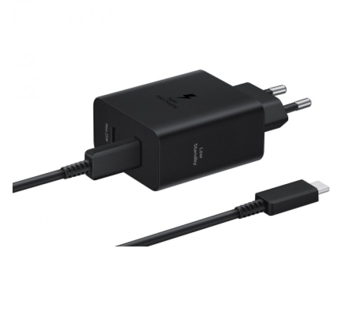 Samsung Зарядний пристрій Samsung 50W 2xUSB-С + cableUSB-C to USB-C 1.8m black (EP-T5020XBEGEU)