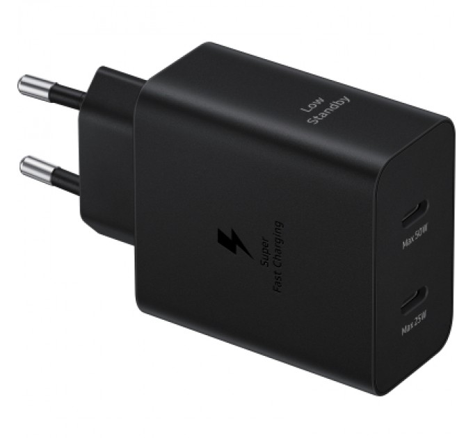Samsung Зарядний пристрій Samsung 50W 2xUSB-С + cableUSB-C to USB-C 1.8m black (EP-T5020XBEGEU)