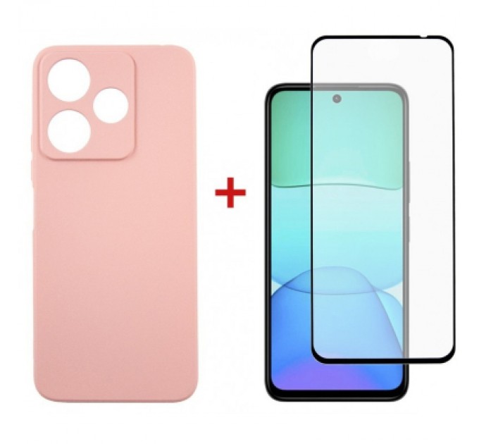 Чохол до мобільного телефона Dengos Xiaomi Redmi 13 4G Soft + Glass Pink (DG-KM-99)