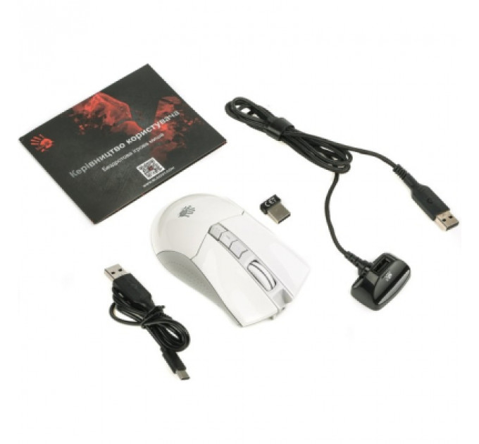 Мишка A4Tech Bloody R90 Plus Wireless Greyish White (4711421001731)