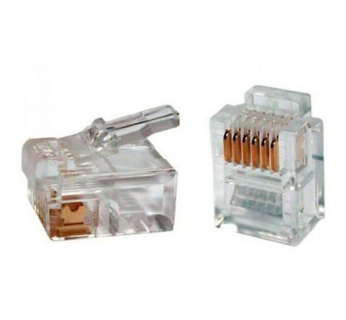 Конектор Eserver RJ12 6P6С, уп. 100шт (WT-6001D)