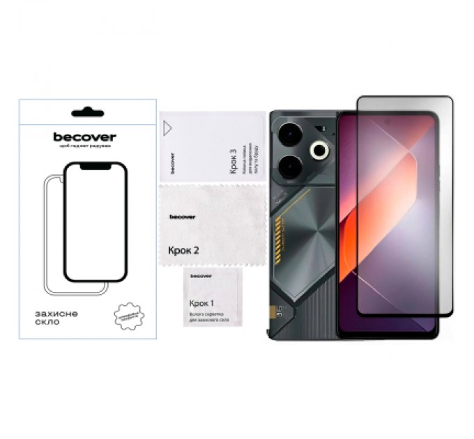 BeCover Скло захисне BeCover Tecno POVA 6 (LI7) Black (711580)