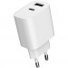 Gembird Зарядний пристрій Gembird 1xUSB-A+1xUSB-C 5V/2.4A (12W) white (TA-UC-2AC12-01)