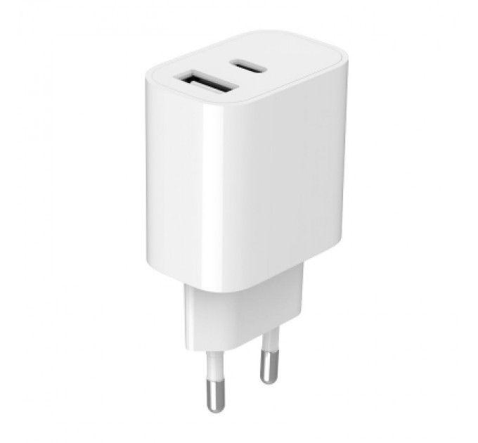 Gembird Зарядний пристрій Gembird 1xUSB-A+1xUSB-C 5V/2.4A (12W) white (TA-UC-2AC12-01)