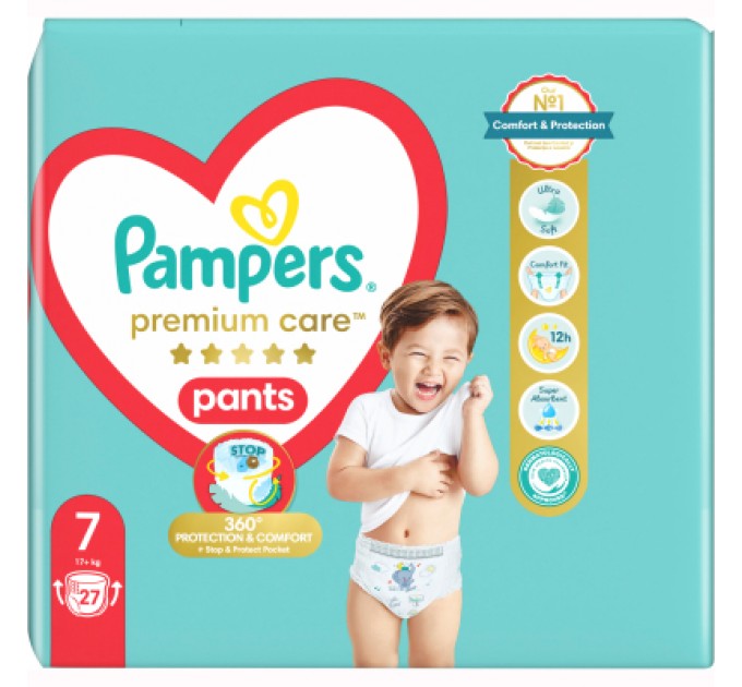 Pampers Підгузки Pampers Premium Care Pants Трусики Розмір 7 (17+ кг) 27 шт. (8006540807026)
