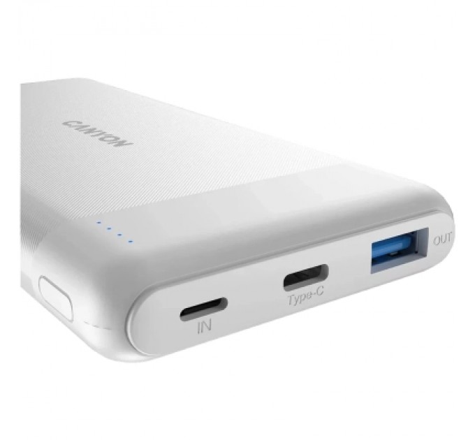 Canyon Батарея універсальна Canyon PB-109 10000 mAh PD/18W QC/3.0/20W White (CNE-CPB1009W)