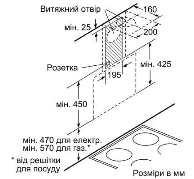 Bosch Витяжка кухонна Bosch DWK66AJ60T