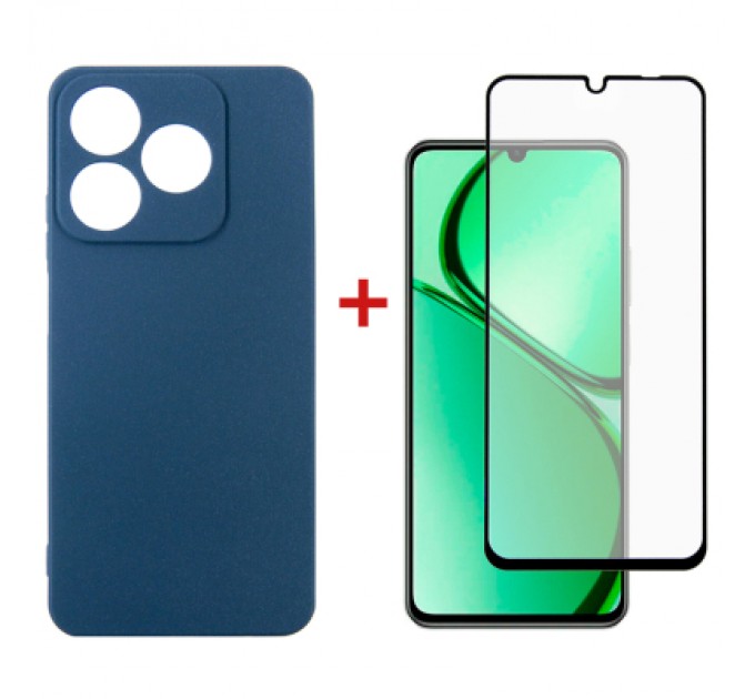 Dengos Чохол до мобільного телефона Dengos Realme C63 Carbon + glass Blue (DG-KM-104)